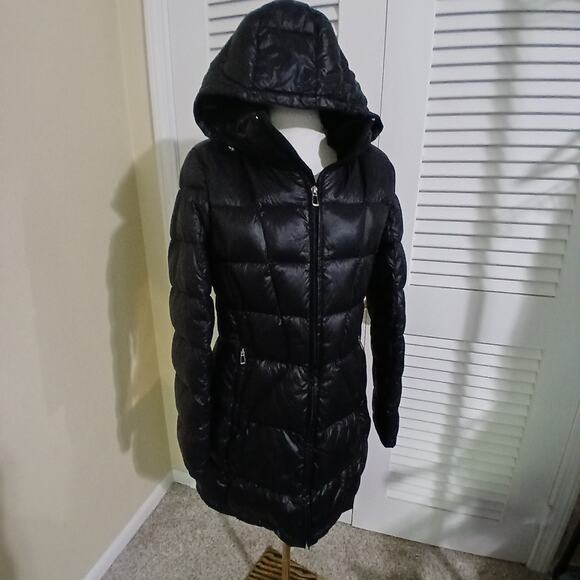 Calvin Klein Packable Lightweight Premium Down Medium Black Quilted Puffer Coat - Picture 8 of 16